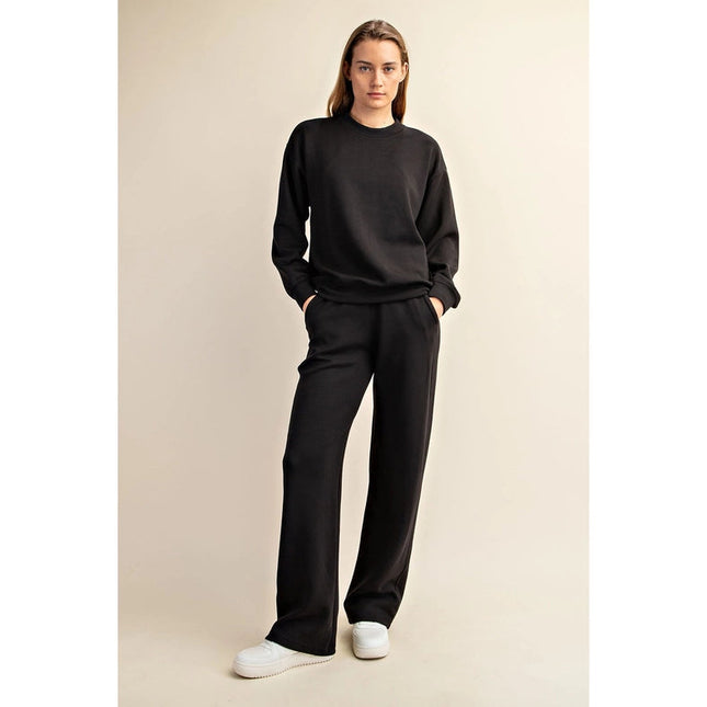 Modal Poly Span Scuba Straight Pant Black