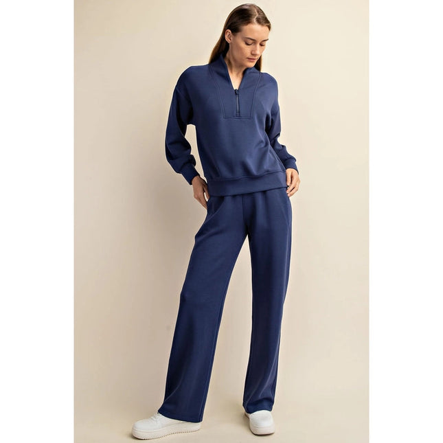 Modal Poly Span Scuba Straight Pant Smoky Navy