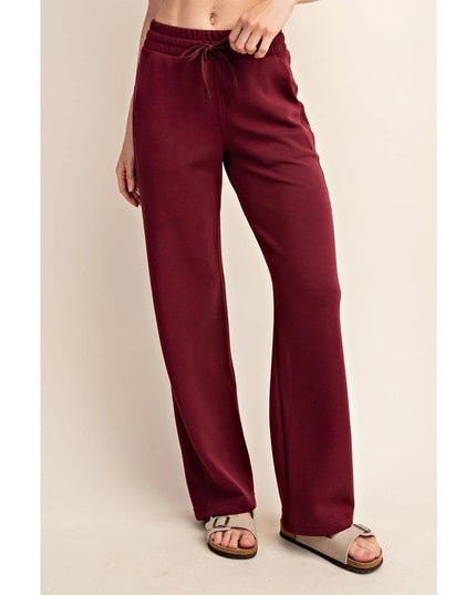 Modal Poly Span Scuba Straight Pant Wine