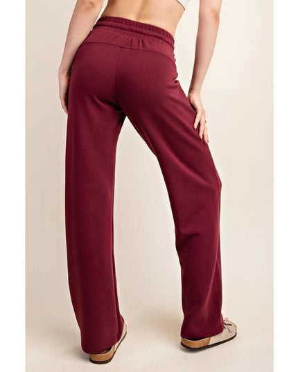 Modal Poly Span Scuba Straight Pant Wine