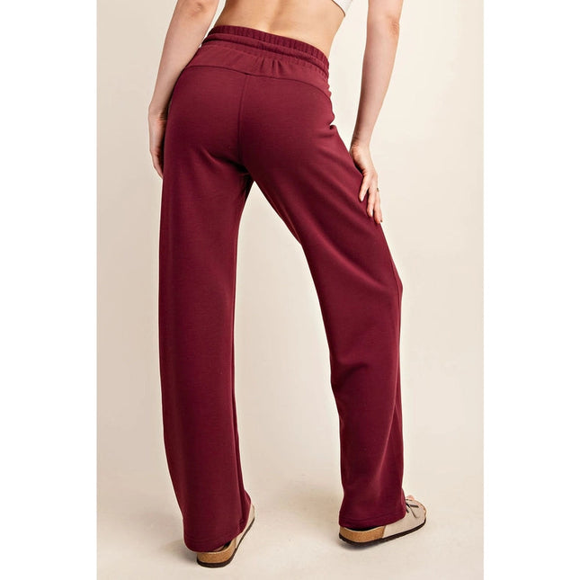 Modal Poly Span Scuba Straight Pant Wine