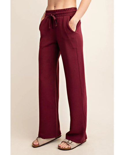 Modal Poly Span Scuba Straight Pant Wine