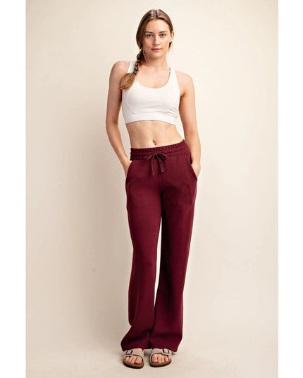 Modal Poly Span Scuba Straight Pant Wine