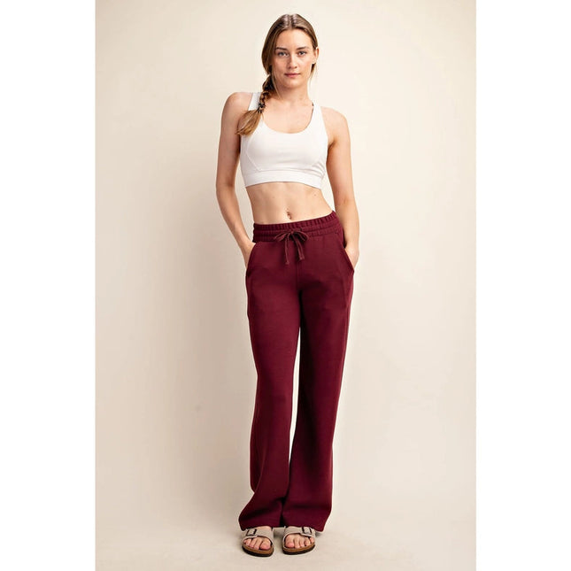 Modal Poly Span Scuba Straight Pant Wine