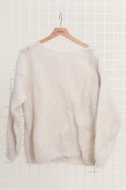 Mohair And Wool Boat Neck Sweater