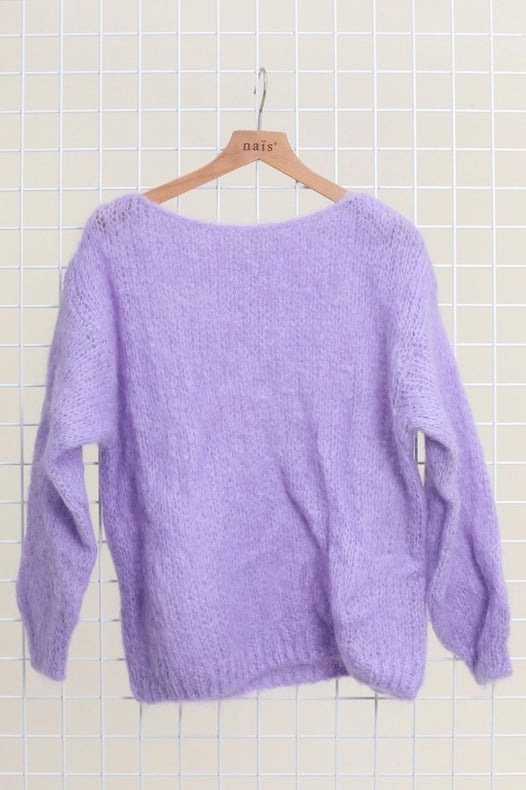 Mohair And Wool Boat Neck Sweater