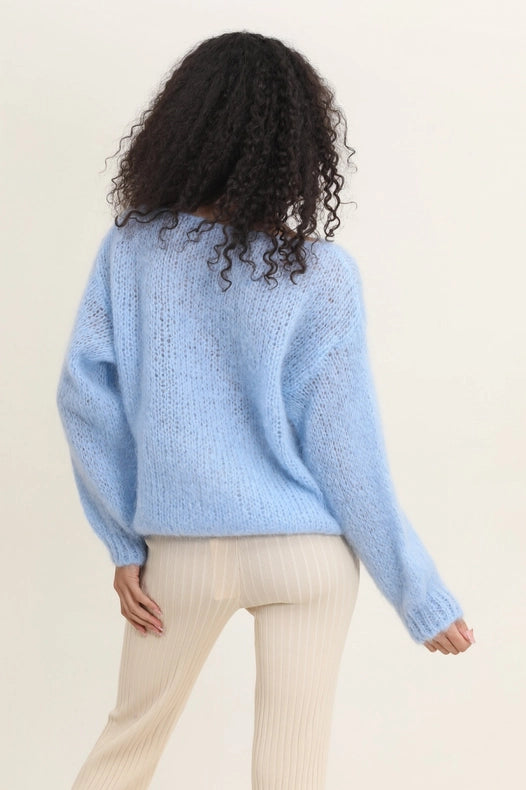 Mohair And Wool Boat Neck Sweater