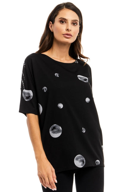 Moon-Print Tunic Top