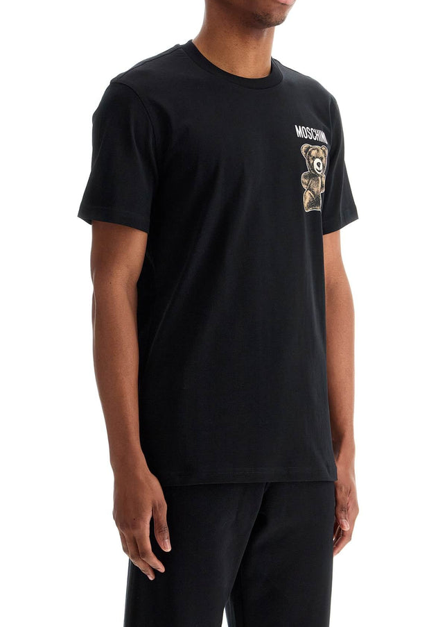 Moschino black cotton t-shirt with bear print