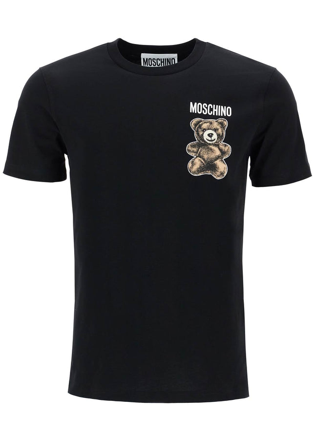 Moschino black cotton t-shirt with bear print