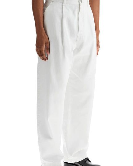 Moschino white cotton wide leg trousers