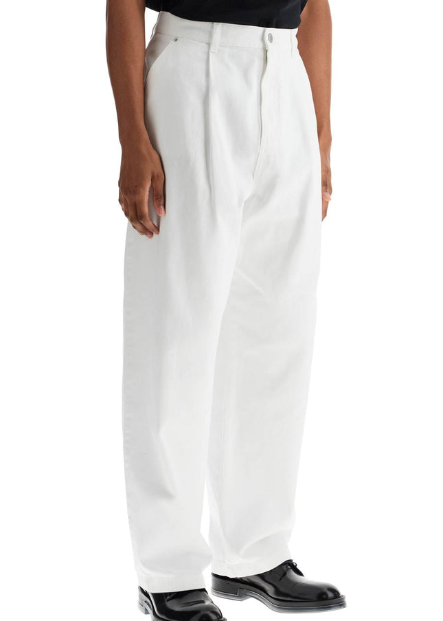 Moschino white cotton wide leg trousers