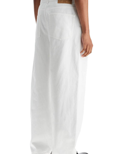 Moschino white cotton wide leg trousers