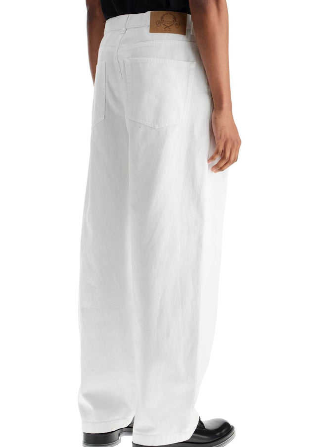 Moschino white cotton wide leg trousers