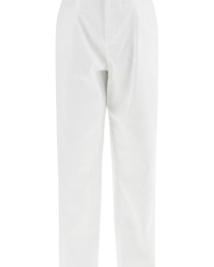 Moschino white cotton wide leg trousers