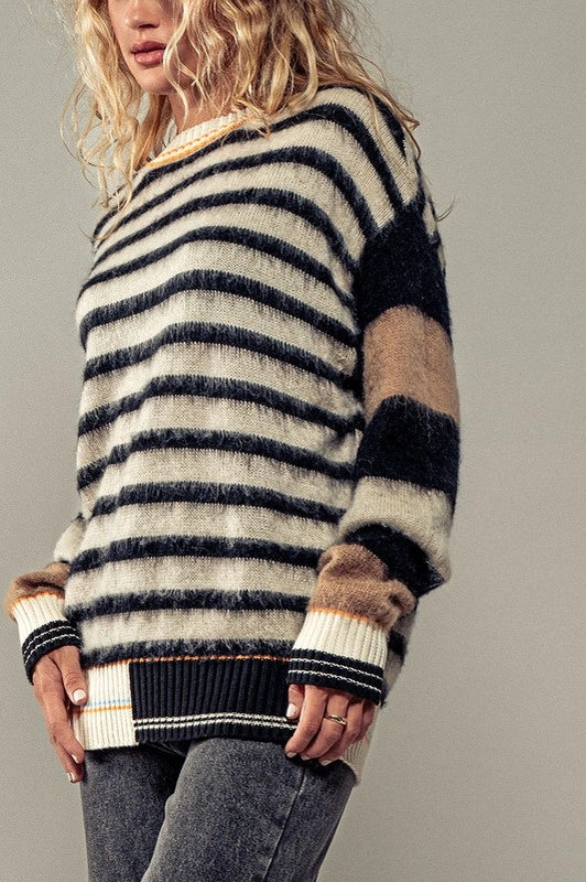 Mountainous Stripes Knit Sweater