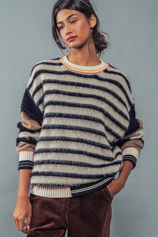 Mountainous Stripes Knit Sweater