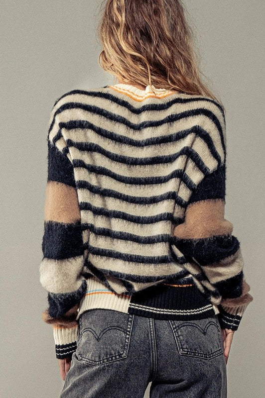 Mountainous Stripes Knit Sweater