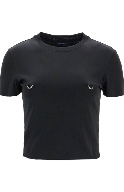 Mugler cropped t-shirt with piercing