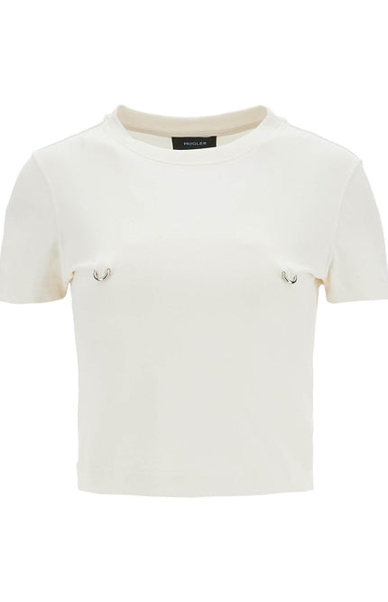 Mugler cropped t-shirt with piercing