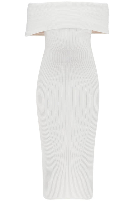 Mugler off-shoulder midi