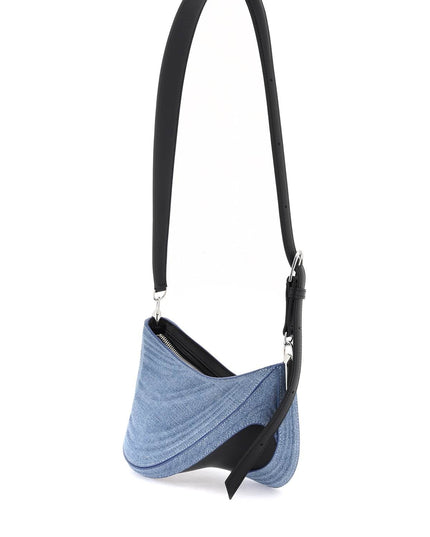 Mugler small denim spiral curve 01 shoulder bag