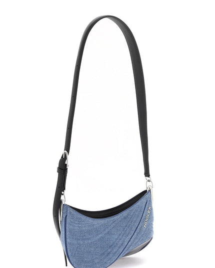 Mugler small denim spiral curve 01 shoulder bag