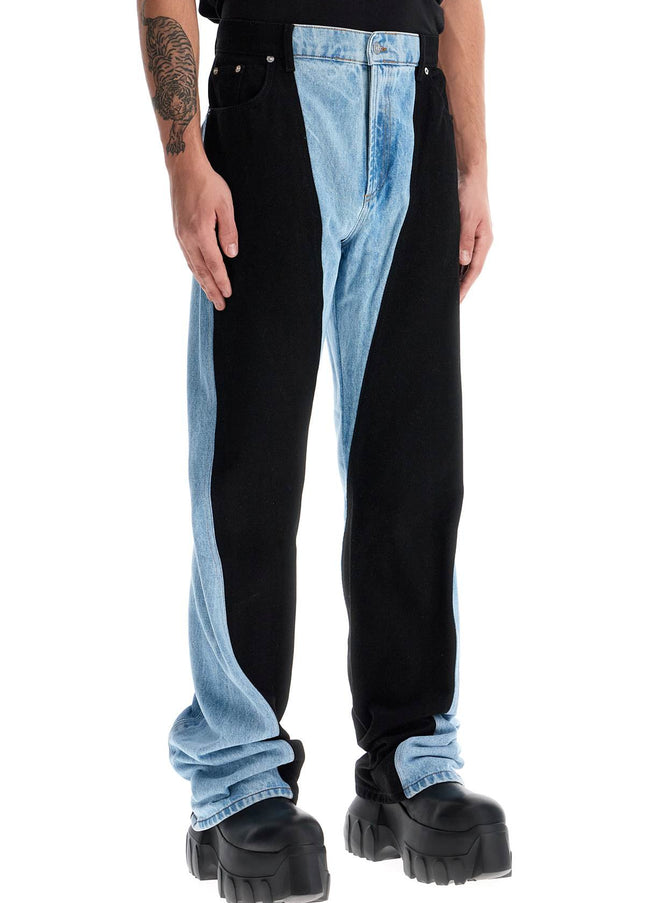 Mugler two-tone denim jeans