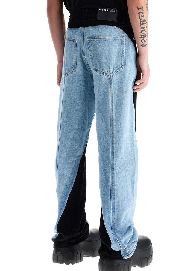 Mugler two-tone denim jeans