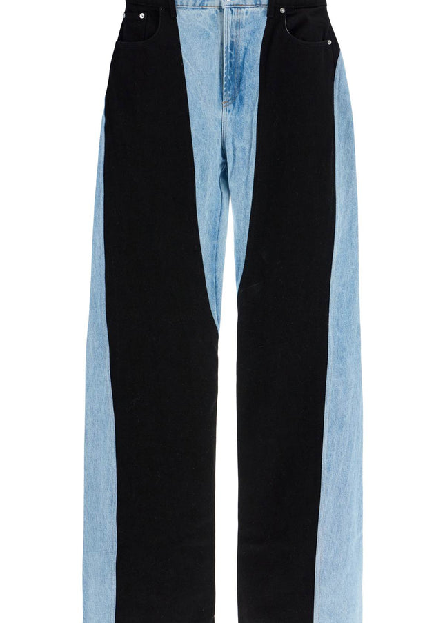 Mugler two-tone denim jeans