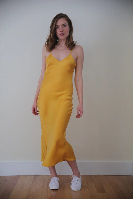 Mulberry Silk Slip Dress in Mango