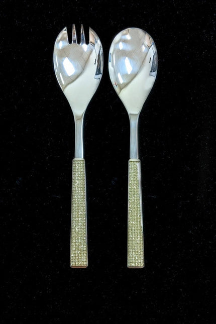 Multi-Purpose Salad Server Set - Light Yellow Handle