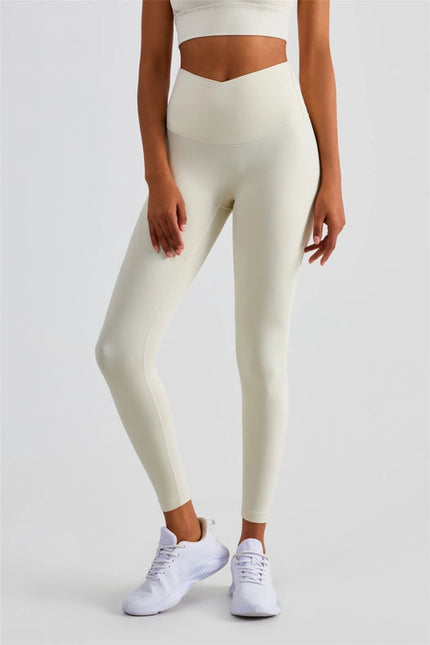 Naomi Cross Over High Waist Leggings Ivory