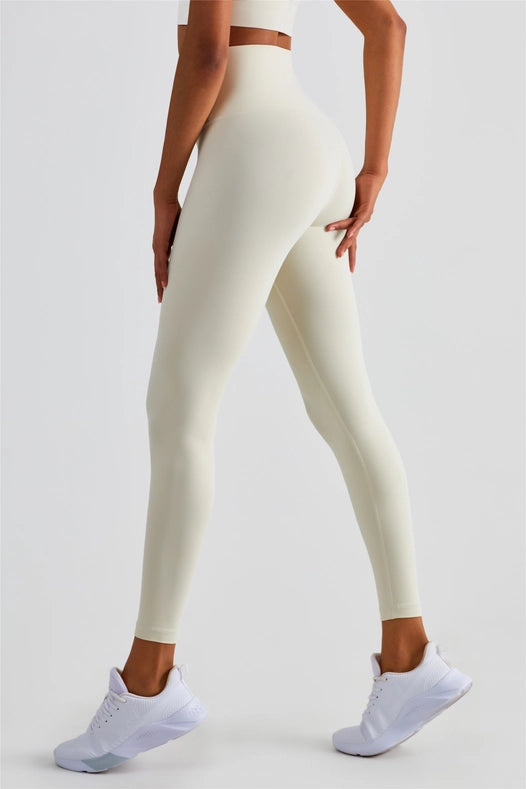 Naomi Cross Over High Waist Leggings Ivory