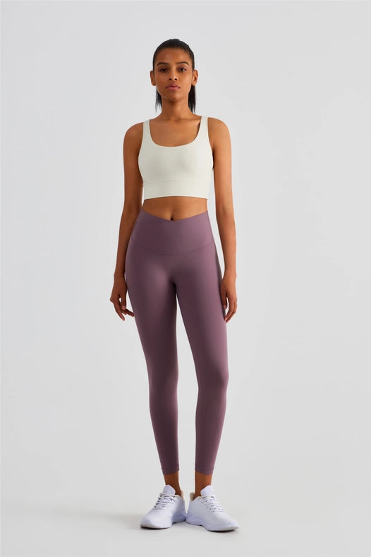 Naomi Cross Over High Waist Leggings Mauve