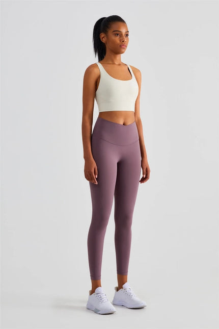 Naomi Cross Over High Waist Leggings Mauve