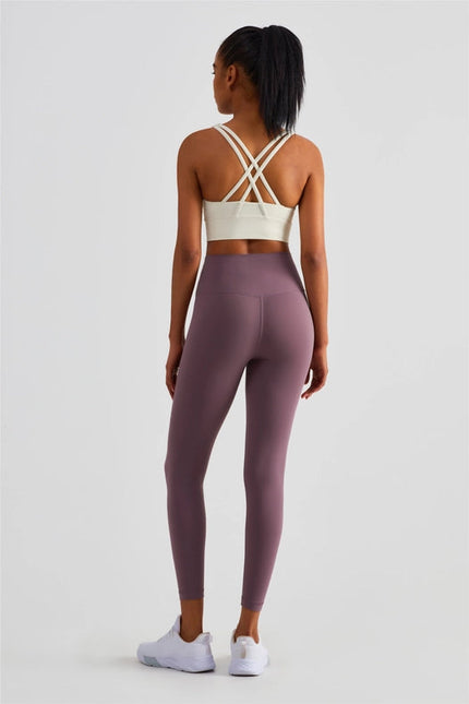 Naomi Cross Over High Waist Leggings Mauve