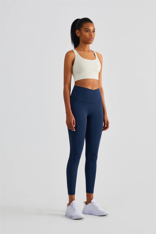 Naomi Cross Over High Waist Leggings Navy