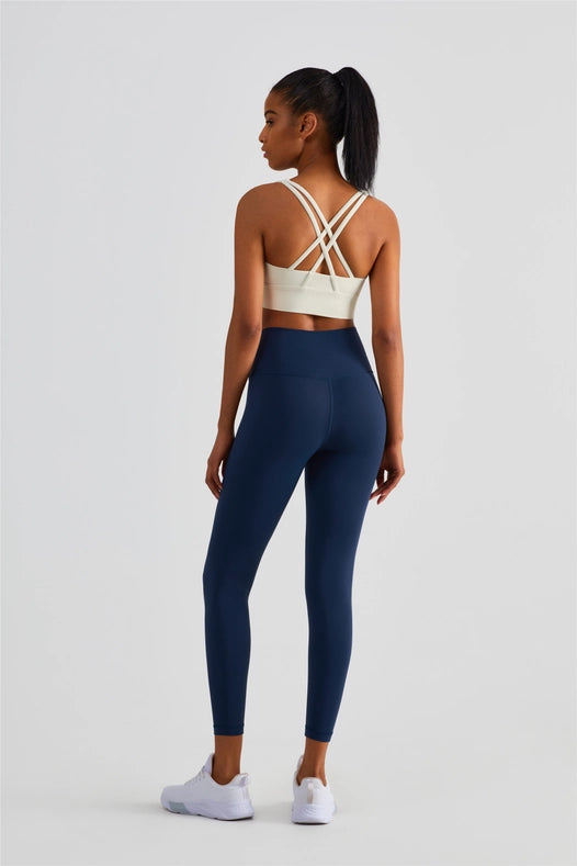 Naomi Cross Over High Waist Leggings Navy