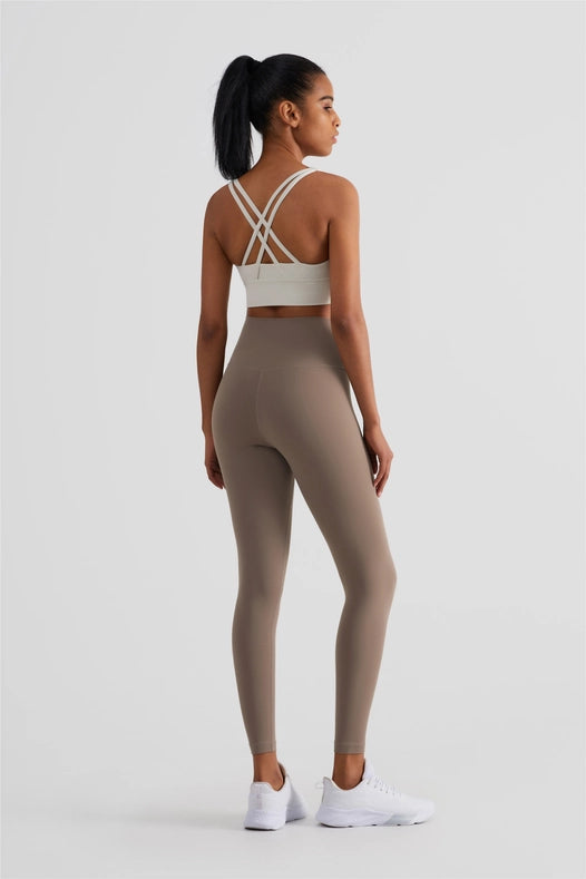 Naomi Cross Over High Waist Leggings Toffee