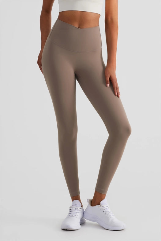 Naomi Cross Over High Waist Leggings Toffee