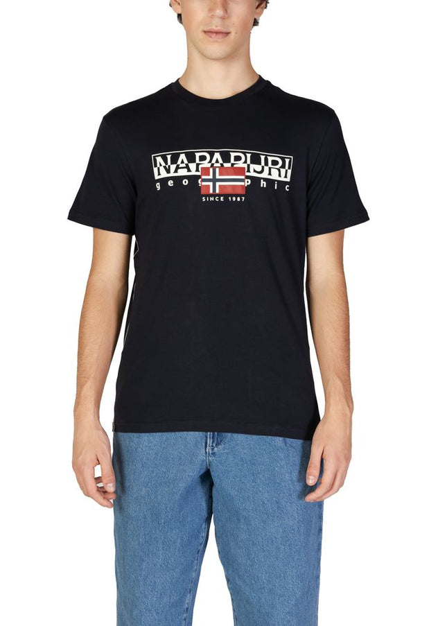 Napapijri Black Cotton T-Shirt