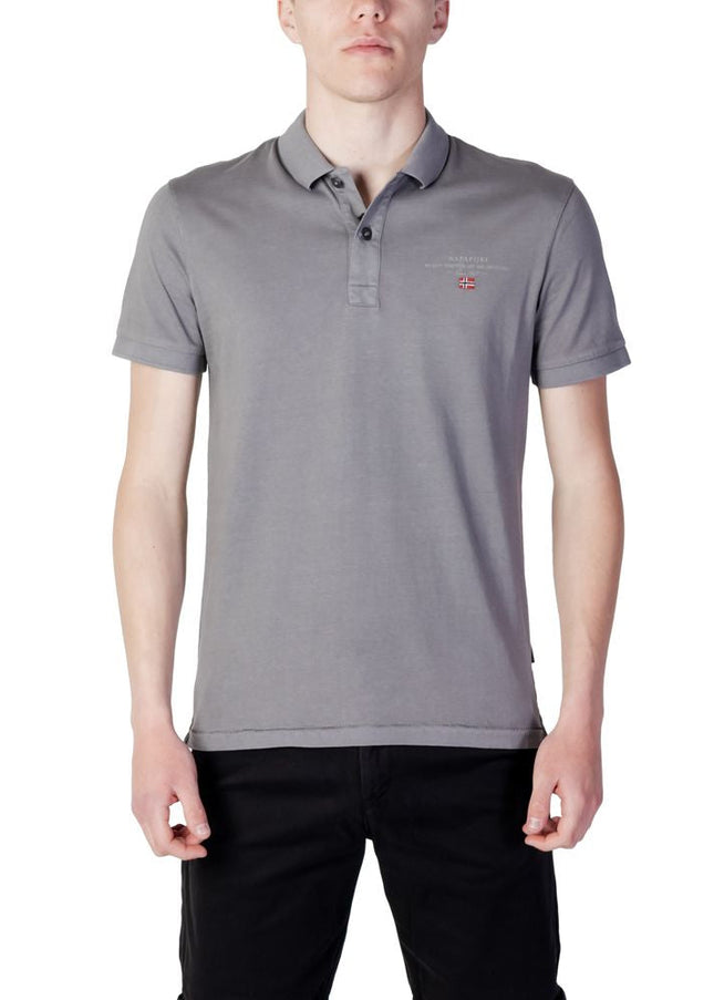 Napapijri Gray Cotton Polo Shirt