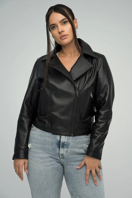 Natural Leather Jacket For Women black