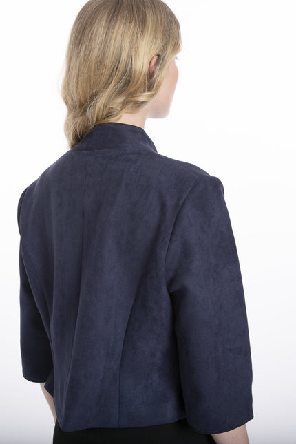 Navy Faux Suede Jacket-1