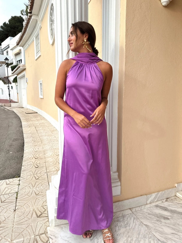 Night Halter Dress MAUVE