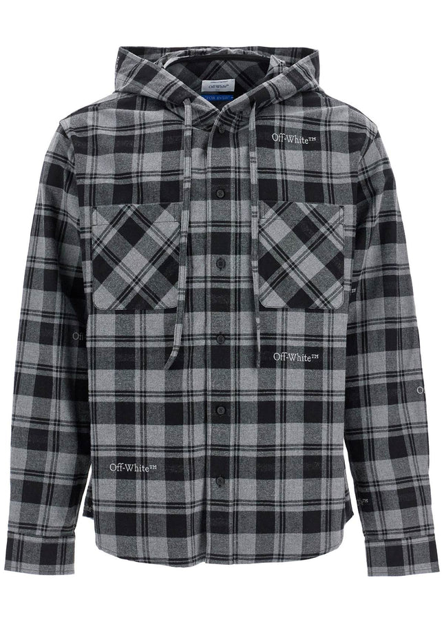 Off-White checked overshirt with hood