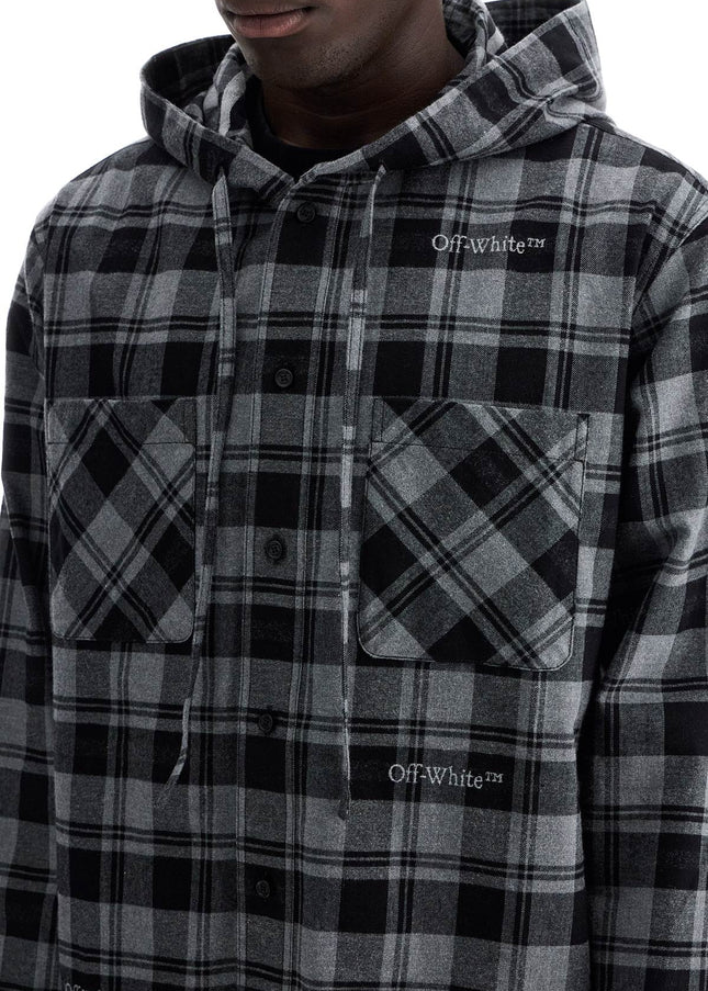 Off-White checked overshirt with hood