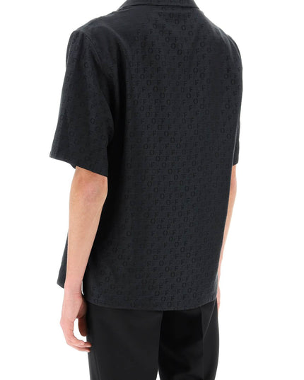 Off-White holiday bowling shirt with off pattern