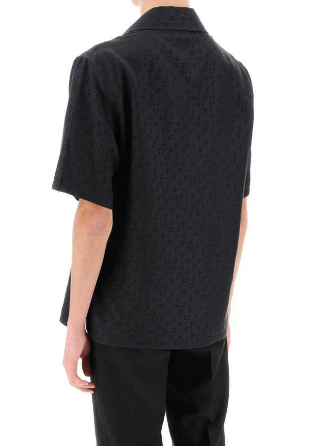 Off-White holiday bowling shirt with off pattern